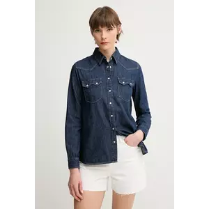 United Colors of Benetton camasa jeans femei, cu guler clasic, regular imagine