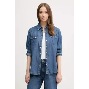 United Colors of Benetton camasa jeans femei, cu guler clasic, regular imagine