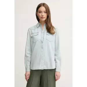 United Colors of Benetton camasa jeans femei, cu guler clasic, regular imagine