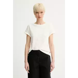 Levi's tricou din bumbac femei, culoarea bej imagine