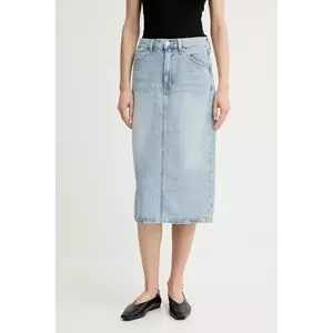Levi's fusta jeans HR BACK SLIT SKIRT midi, creion, 001VH imagine