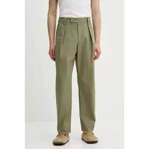 A.P.C. pantaloni de bumbac pantalon renato bărbați, culoarea verde, cu fason chinos, COHFU.H08428 imagine