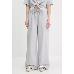 Tommy Jeans pantaloni din amestec de in femei, lat, high waist, DW0DW20352 imagine