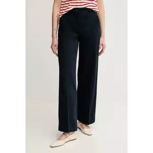 Sisley pantaloni femei, culoarea bleumarin, lat, high waist, 4BYWLE03G imagine