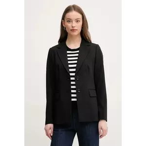 United Colors of Benetton sacou culoarea negru, un singur rand de nasturi, uni, 2R4CDW02W imagine