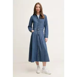 United Colors of Benetton rochie din denim midi, dreaptă, 4RZKDV0B5 imagine