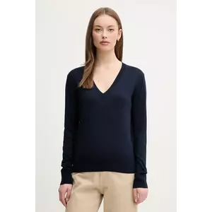 United Colors of Benetton pulover din amestec de mătase culoarea bleumarin, light, 1ZRED402L imagine