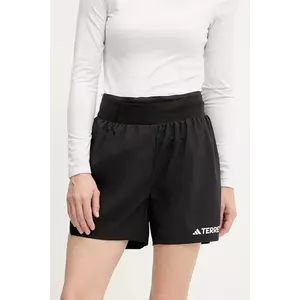 adidas TERREX pantaloni scurți sport Xperior culoarea negru, cu imprimeu, high waist, JF1255 imagine
