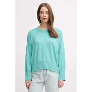 United Colors of Benetton pulover de bumbac culoarea turcoaz, light, 1294D10DP imagine