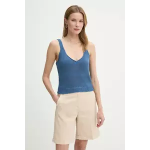 United Colors of Benetton top din bumbac culoarea bleumarin, 1898DH018 imagine