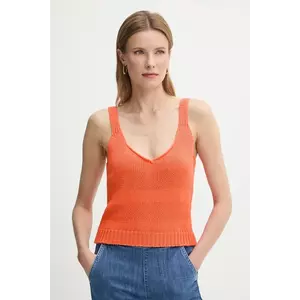 United Colors of Benetton top din bumbac culoarea portocaliu, 1898DH018 imagine