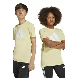 adidas tricou de bumbac pentru copii culoarea galben, cu imprimeu, JC9662 imagine