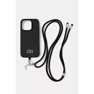 Lacoste carcasă de telefon iPhone 15 Pro culoarea negru, LCHMBCP15LPVCK imagine