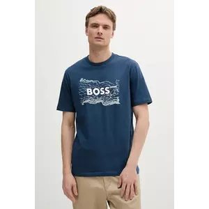 BOSS Orange tricou din bumbac bărbați, cu imprimeu, 50539186 imagine