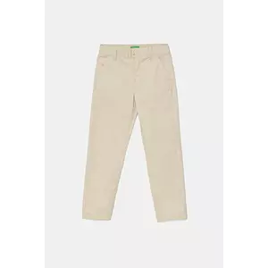 United Colors of Benetton pantaloni copii culoarea bej, uni, 4T48CF011 imagine