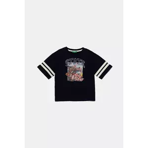 United Colors of Benetton tricou de bumbac pentru copii culoarea bleumarin, cu imprimeu, 3I1XG10IM imagine