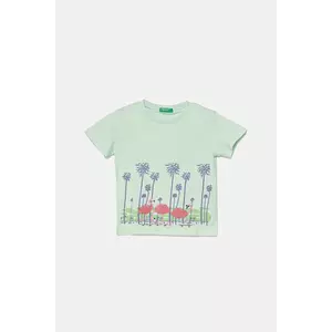 United Colors of Benetton tricou de bumbac pentru copii culoarea turcoaz, 3I1XG10I4 imagine