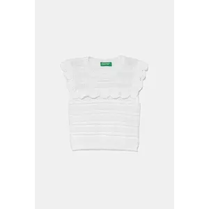 United Colors of Benetton vestă din bumbac pentru copii culoarea alb, 1077G100V imagine