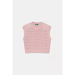 United Colors of Benetton vestă copii culoarea roz, light, 104FC108M imagine