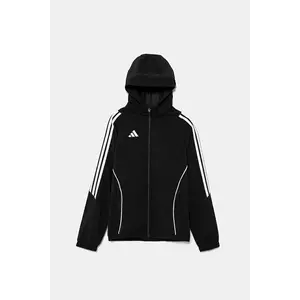 adidas Performance bluza copii culoarea negru, cu glugă, cu imprimeu, IM8798 imagine