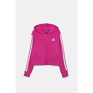 adidas bluza copii culoarea roz, cu glugă, cu imprimeu, JD8165 imagine