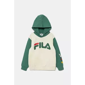 Fila bluza copii LUBSKO culoarea verde, cu glugă, cu imprimeu, FAK0393 imagine