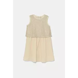 United Colors of Benetton rochie fete culoarea bej, mini, evazată, 4PUECV03D imagine