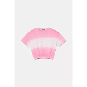 United Colors of Benetton tricou de bumbac pentru copii culoarea roz, 3NPDC10OK imagine