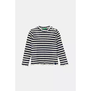 United Colors of Benetton longsleeve copii culoarea bleumarin, 33LQG10J7 imagine