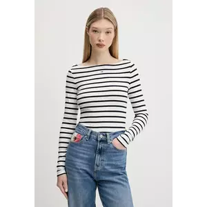 Tommy Jeans longsleeve culoarea gri, DW0DW21350 imagine