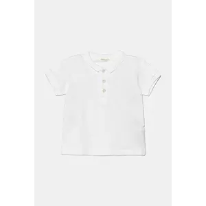 United Colors of Benetton tricou polo pentru copii culoarea alb, uni, 3WG9A3007 imagine