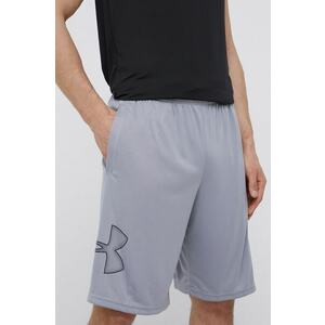 Under Armour pantaloni scurți de antrenament Tech Graphic culoarea gri, 1306443 imagine