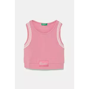 United Colors of Benetton top copii culoarea roz, 3P4ZCH01U imagine