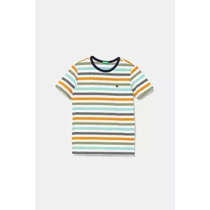 United Colors of Benetton tricou de bumbac pentru copii culoarea turcoaz, cu imprimeu, 3FHXC10MW imagine