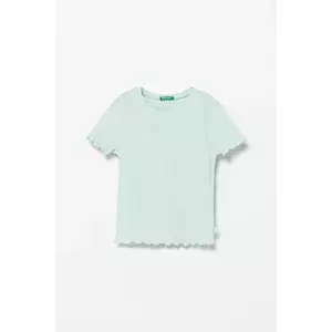 United Colors of Benetton tricou copii culoarea turcoaz, 3F1AG10HZ imagine
