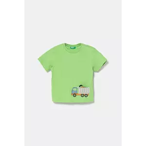 United Colors of Benetton tricou din bumbac culoarea verde, cu imprimeu, 3I1XG10J6 imagine