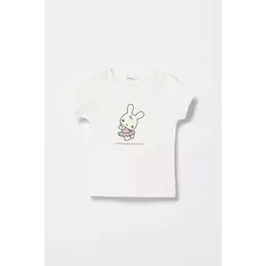 United Colors of Benetton tricou din bumbac pentru bebelusi culoarea alb, cu imprimeu, 3I9WA1062 imagine
