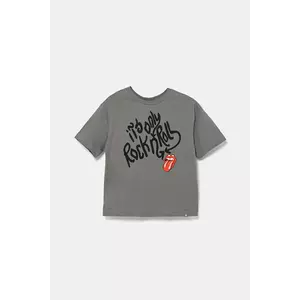 United Colors of Benetton tricou de bumbac pentru copii culoarea gri, cu imprimeu, 3I1XC10NV imagine