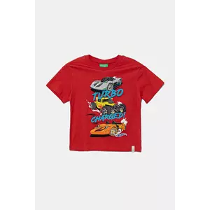 United Colors of Benetton tricou de bumbac pentru copii culoarea rosu, cu imprimeu, 3I1XG10I3 imagine