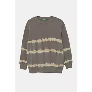 United Colors of Benetton hanorac de bumbac pentru copii culoarea gri, cu imprimeu, 3WITC10N6 imagine