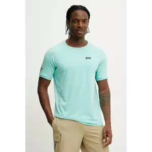 Helly Hansen tricou HP OCEAN bărbați, culoarea turcoaz, cu imprimeu, 34418 imagine