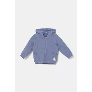 United Colors of Benetton bluză copii culoarea violet, cu glugă, uni, 3Z4JA501K imagine