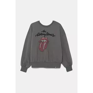 United Colors of Benetton hanorac de bumbac pentru copii culoarea gri, cu imprimeu, 3UNIC10NT imagine