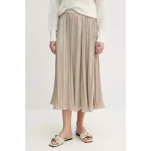 MICHAEL Michael Kors fustă culoarea bej, midi, evazati, MS570GDHCP imagine