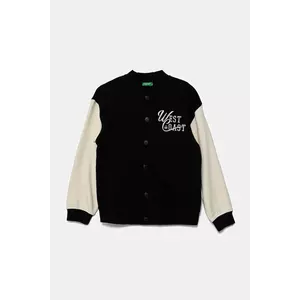 United Colors of Benetton bluză copii culoarea negru, cu imprimeu, 32N4C504V imagine