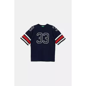 United Colors of Benetton tricou din bumbac culoarea bleumarin, cu imprimeu, 3MI5C10OA imagine