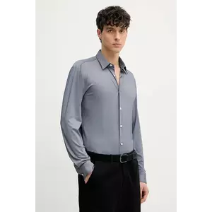 BOSS cămașă bărbați, culoarea bleumarin, cu guler clasic, slim, 50533434 imagine