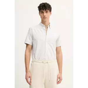BOSS cămașă din bumbac bărbați, culoarea alb, cu guler button-down, slim, 50539302 imagine