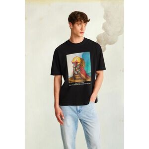 tricou din bumbac culoarea negru, cu imprimeu imagine