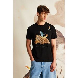 tricou din bumbac culoarea negru, cu imprimeu imagine